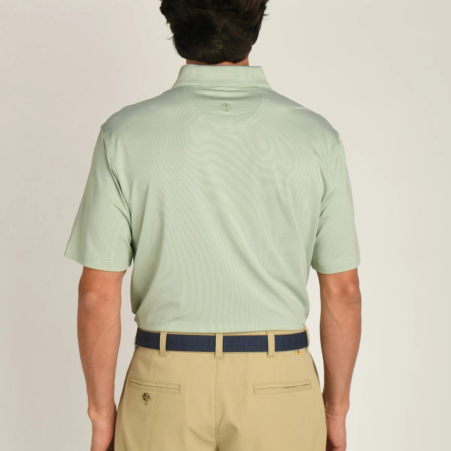 Duck Head Long Drive SS Stripe Polo Loden Green
