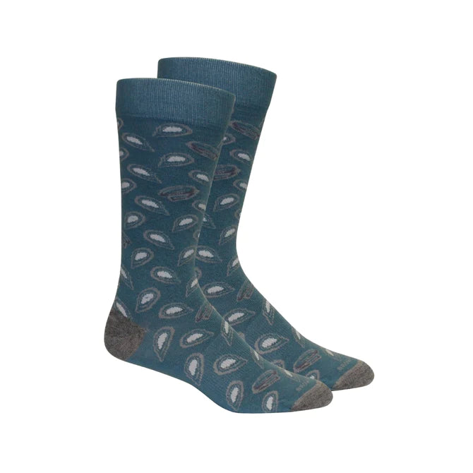 Brown Dog Shuckin Majolica Blue Socks