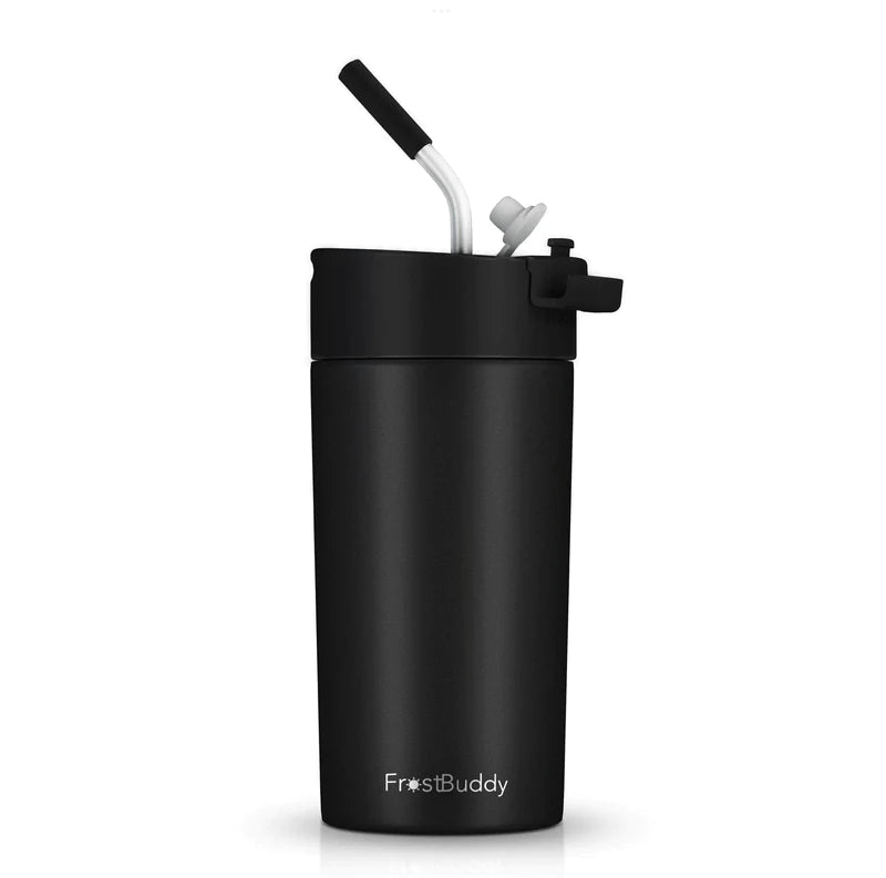 Frost Buddy Universal Buddy 2.0 Drinking Lid with Straw Black
