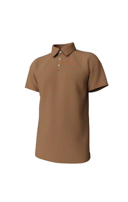 Southern Point Hinton Stripe Performance Polo - Adobe/Sandstone