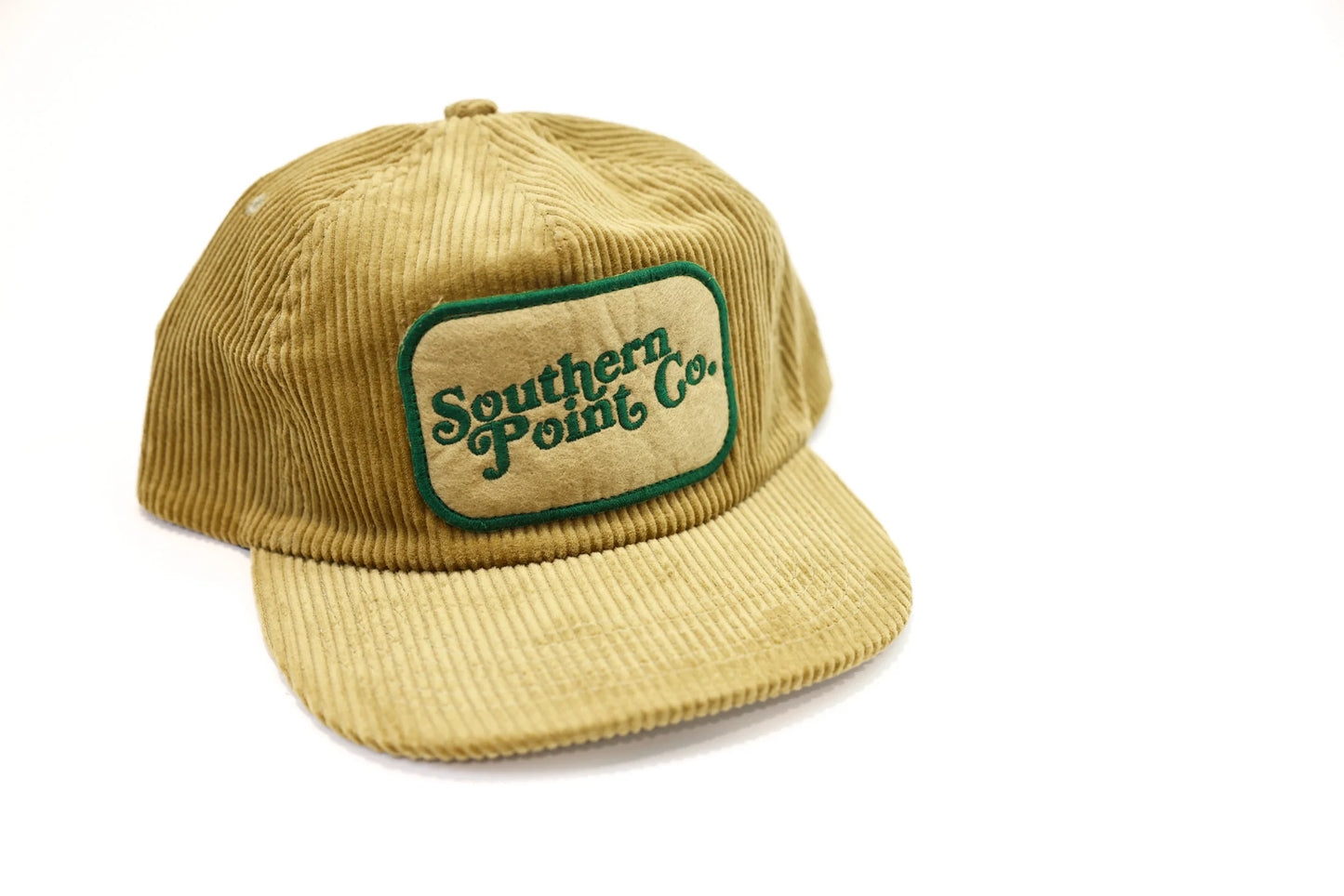 Southern Point Corded Flat Bill Patch Hat - Dirty Gold