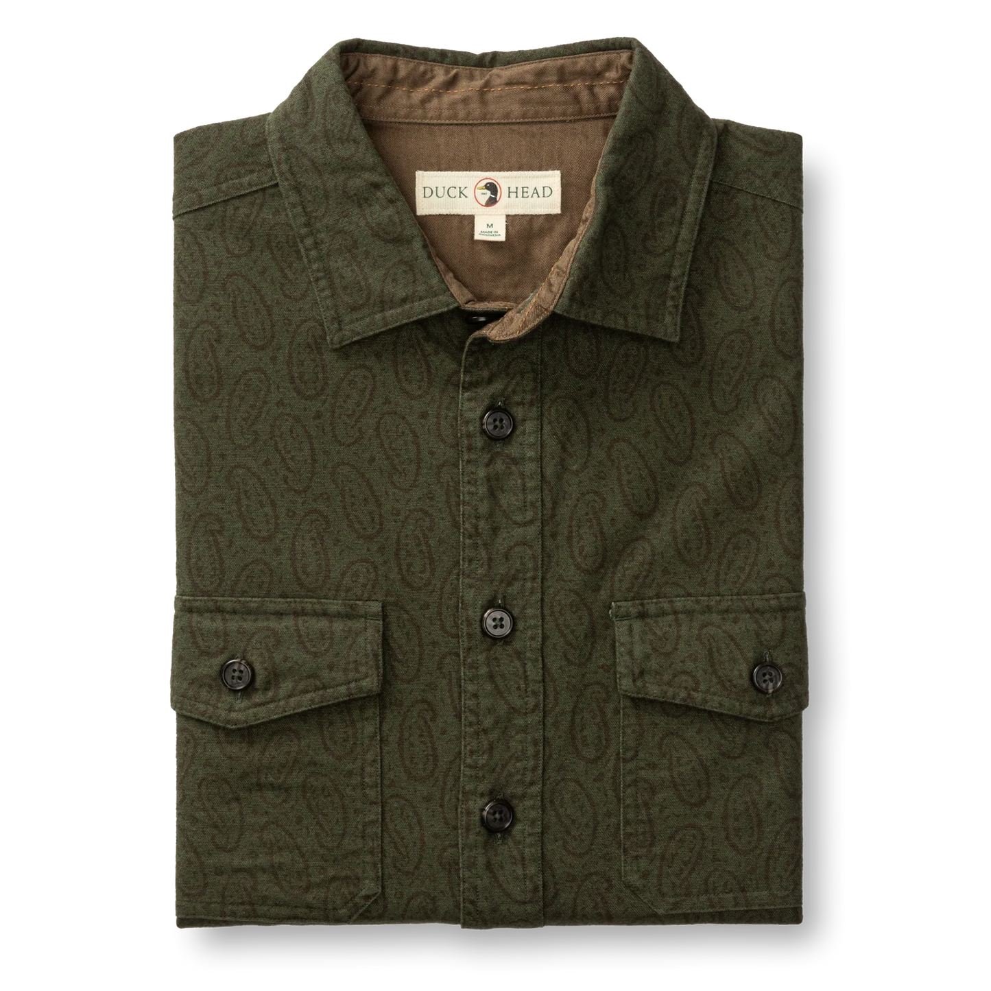 Duck Head Slater Moleskin Overshirt - Deep Olive