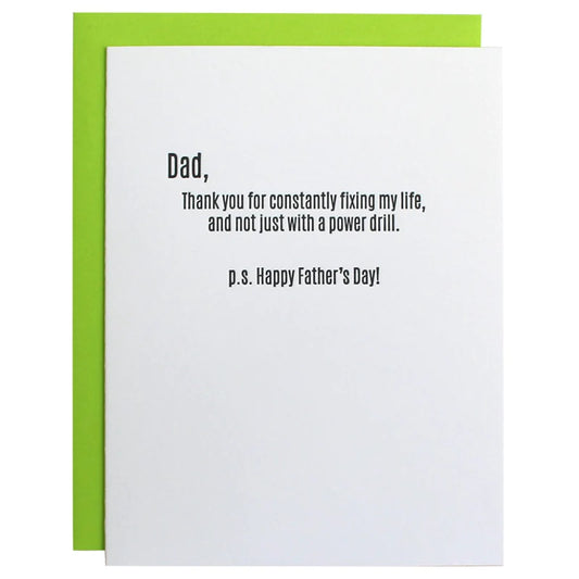 FIXING LIFE FATHER'S DAY - LETTERPRESS CARD