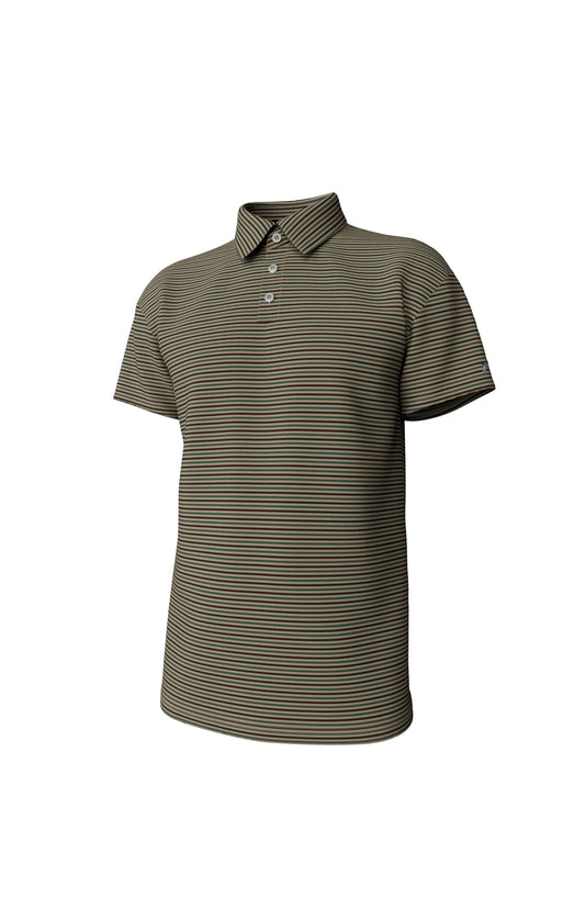 Southern Point Humphrey Stripe Performance Polo -Gunstock Stripe