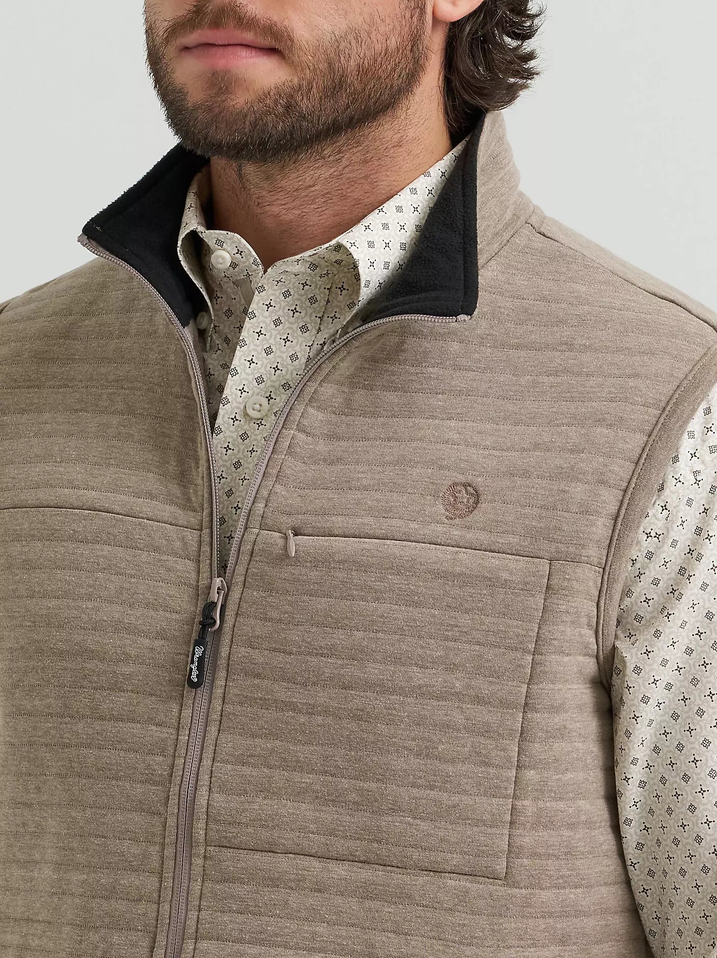 Wrangler Men's George Strait Zip Front Solid Knit Vest