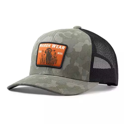 Marsh Wear Lookout Trucker Snapback Hat -Foxhole Camo