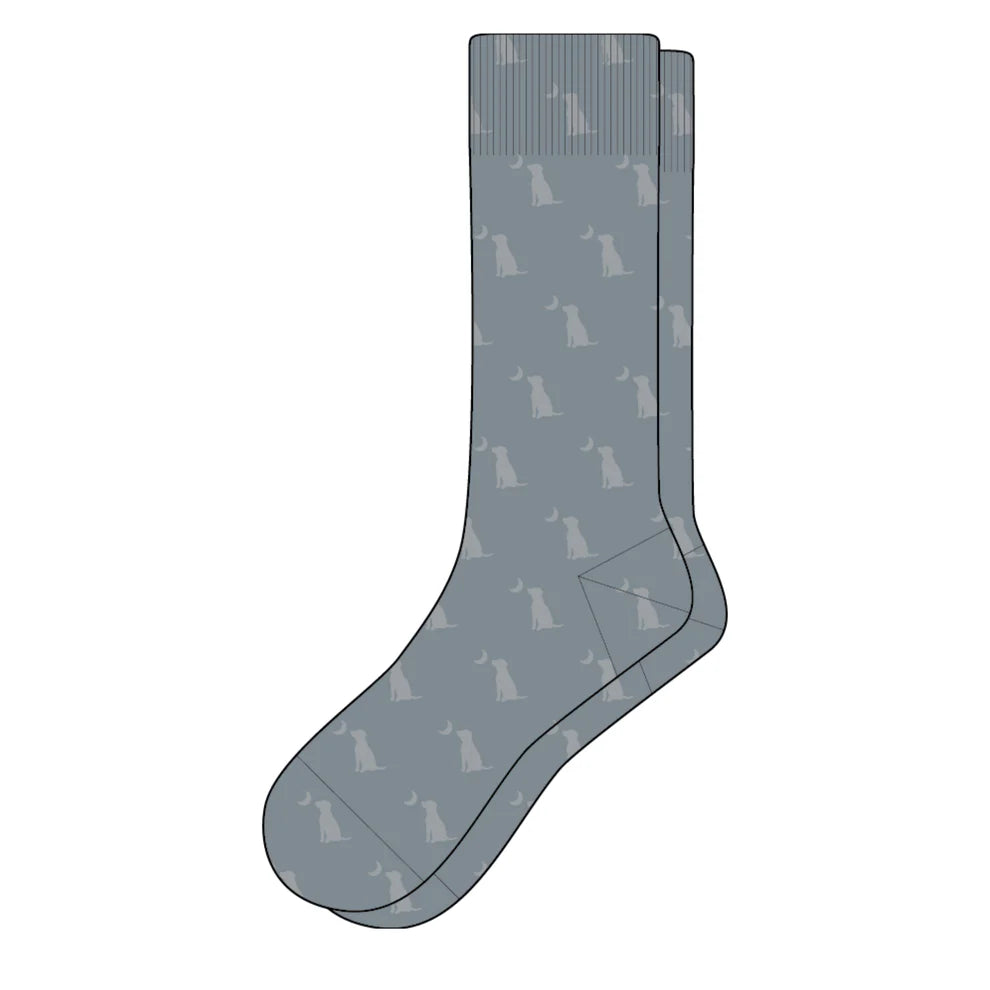 Local Boy Dress Socks - Slate Dog & Moon