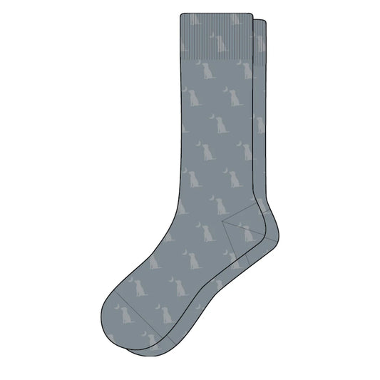 Local Boy Dress Socks - Slate Dog & Moon