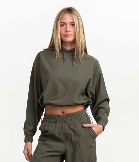 SSCO Hybrid Cropped Hoodie - Cedar