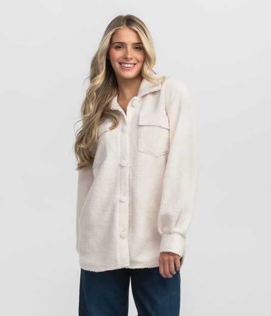 SSCO Warm and Fuzzy Shirt Jacket - Sugar Swizzle