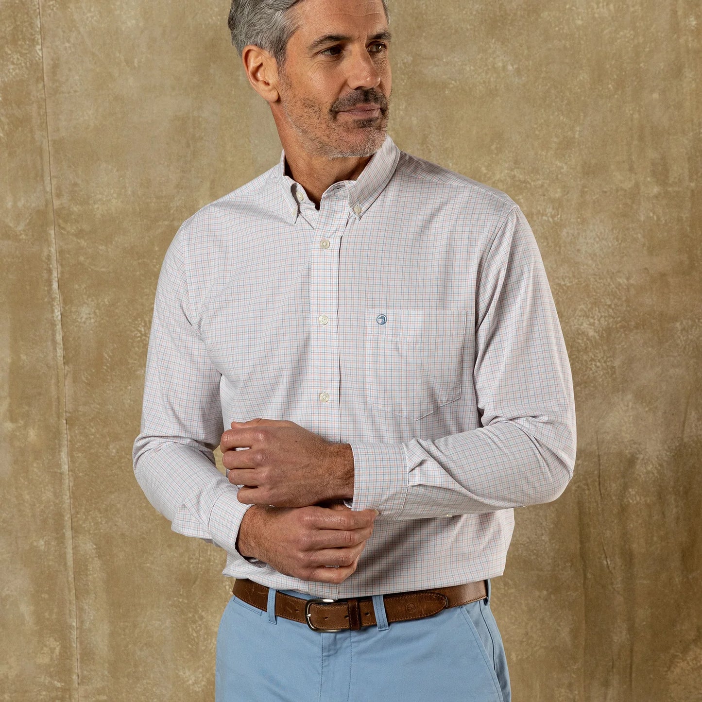 Duck Head Performance Poplin Sport Shirt - Coral