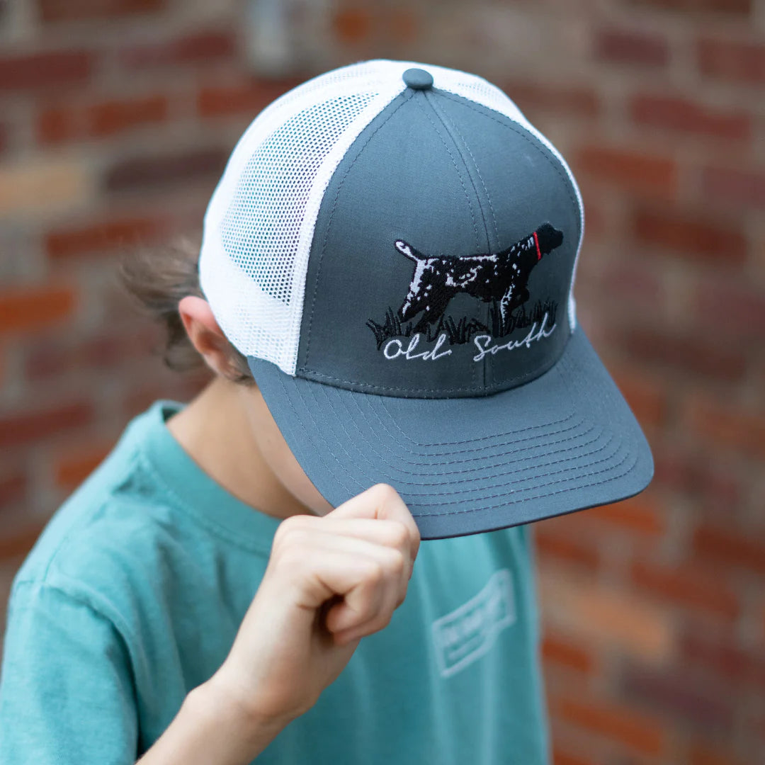 Old South Youth Pointer Trucker Hat- Graphite/White