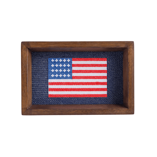 Mudpie Needlepoint Flag Tray