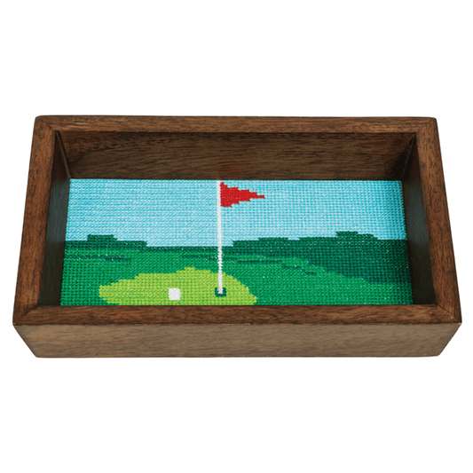 Mudpie Golf Needlepoint Tray