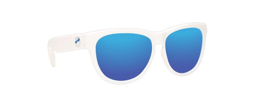 Mini Shades Classic (Age 0-3) White Moon Polarized Blue Mirror