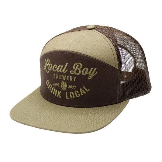 Local Boy 7 Panel Brewery Hat - Brown/ Light Brown