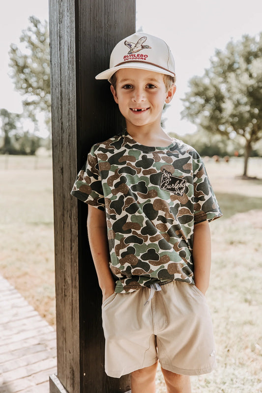 Burlebo Youth SS Throwback Camo Pocket Tee