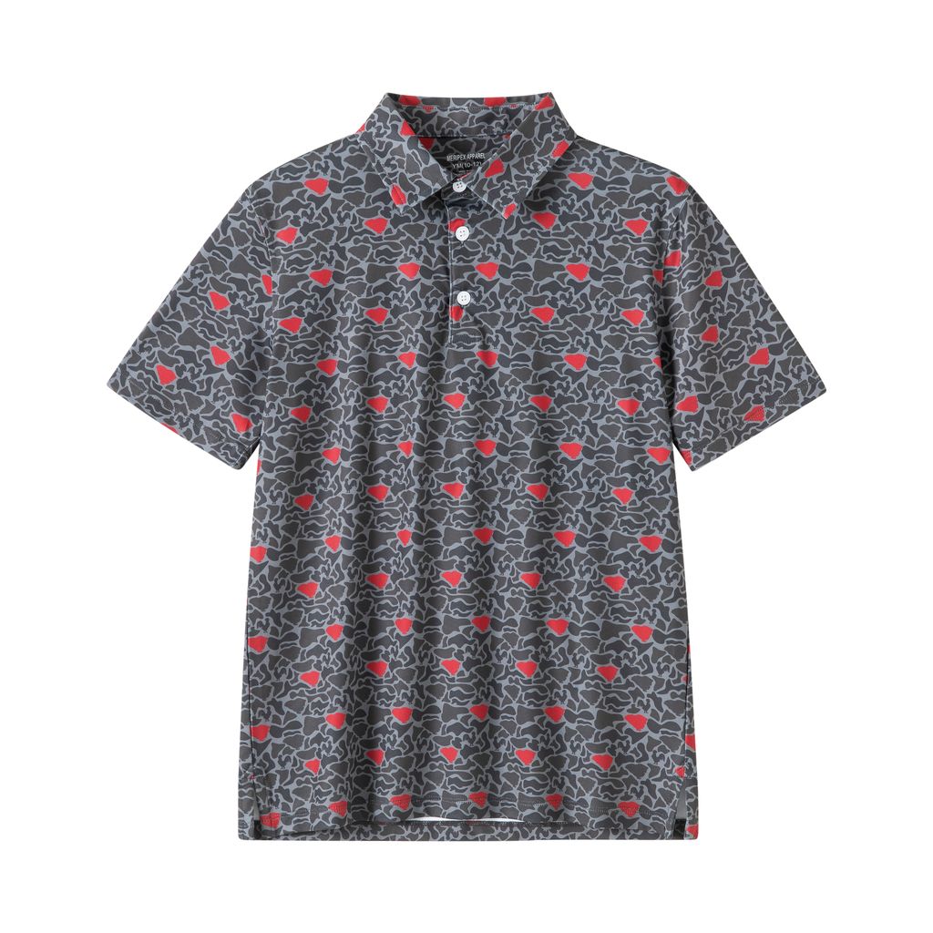 Meripex Performance polo SC Camo Rooster - Garnet/Black