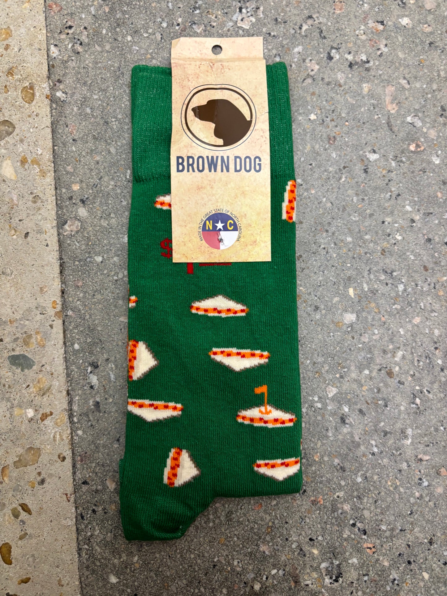 Brown Dog Pimento Cheese Socks - Jolly Green