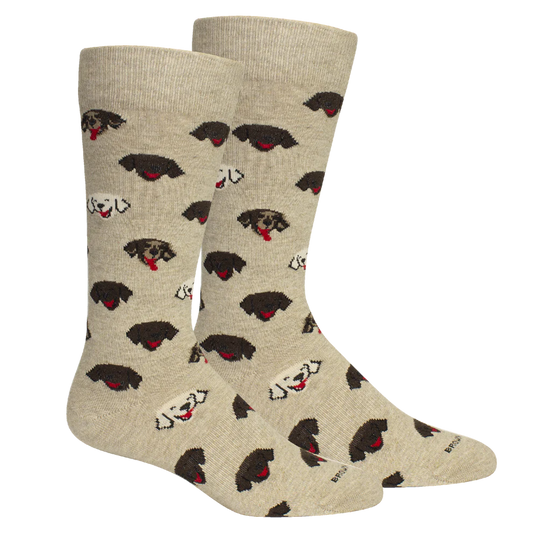 Brown Dog Socks - Happy Dog Khaki