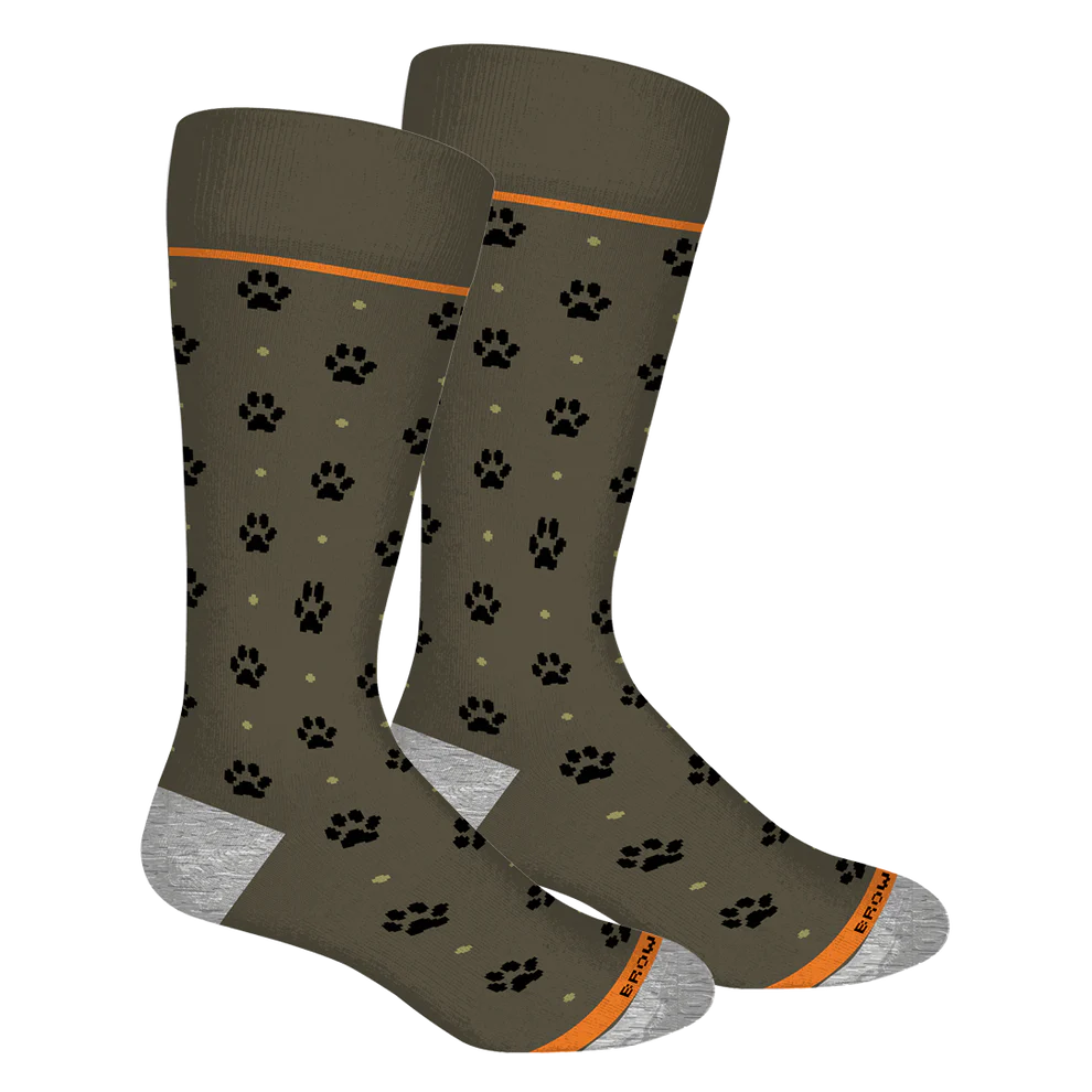 Brown Dog Paw Crew Socks - Sage