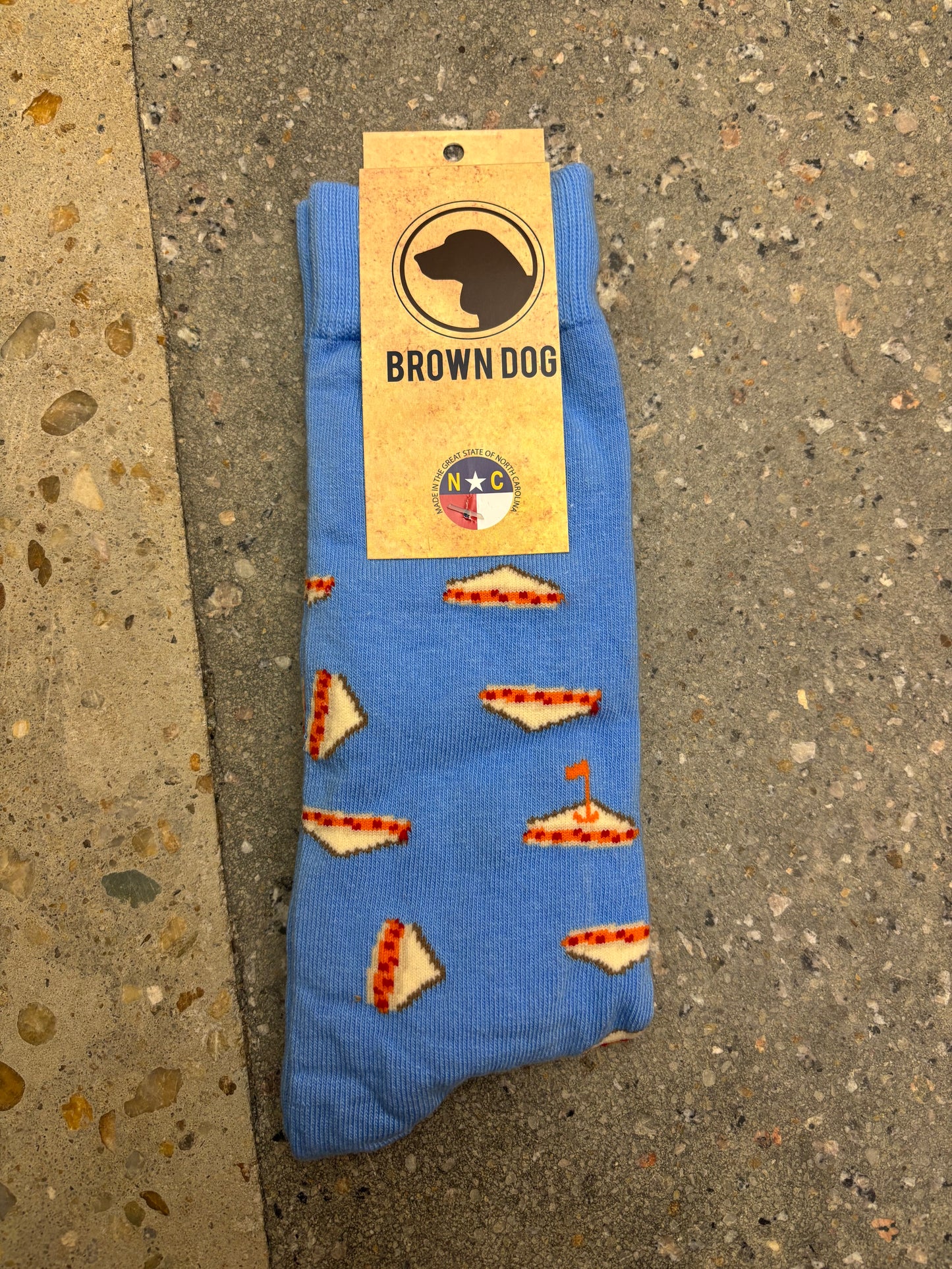 Brown Dog Pimento Cheese Socks - Della Blue
