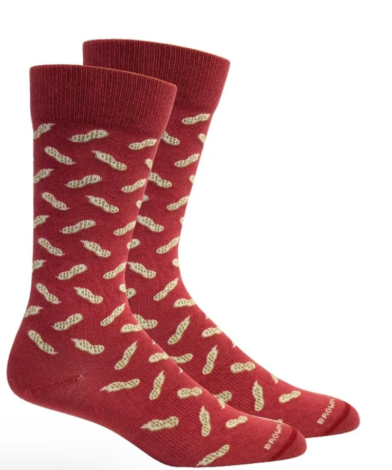 Brown Dog Peanut Socks - Tibetan Red