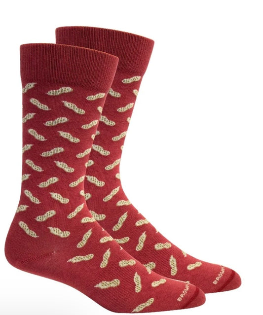 Brown Dog Peanut Socks - Tibetan Red