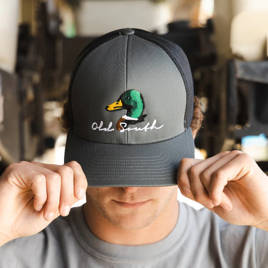 Old South Mallard Duck Head Trucker Hat- Graphite/Black