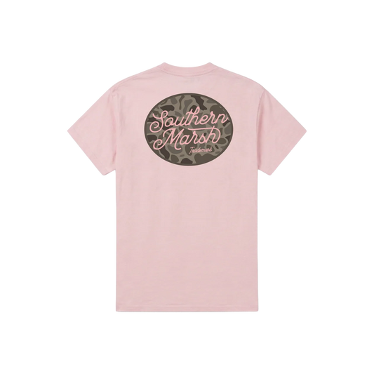 Southern Marsh Cowgirl Camo Tee - Camellia