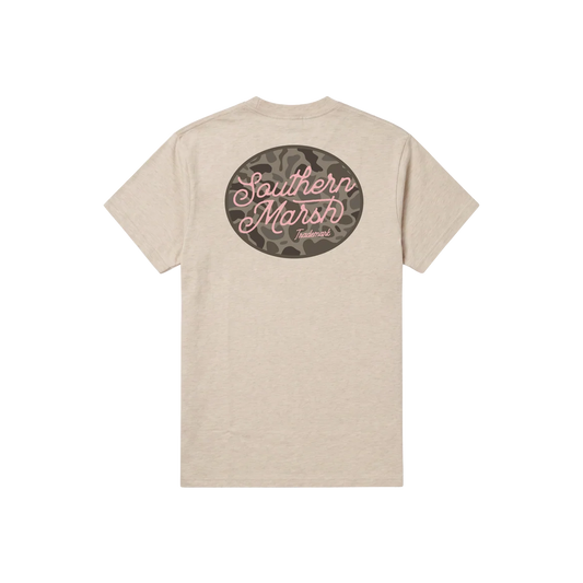 Southern Marsh Cowgirl Camo Tee - Washed Oatmeal