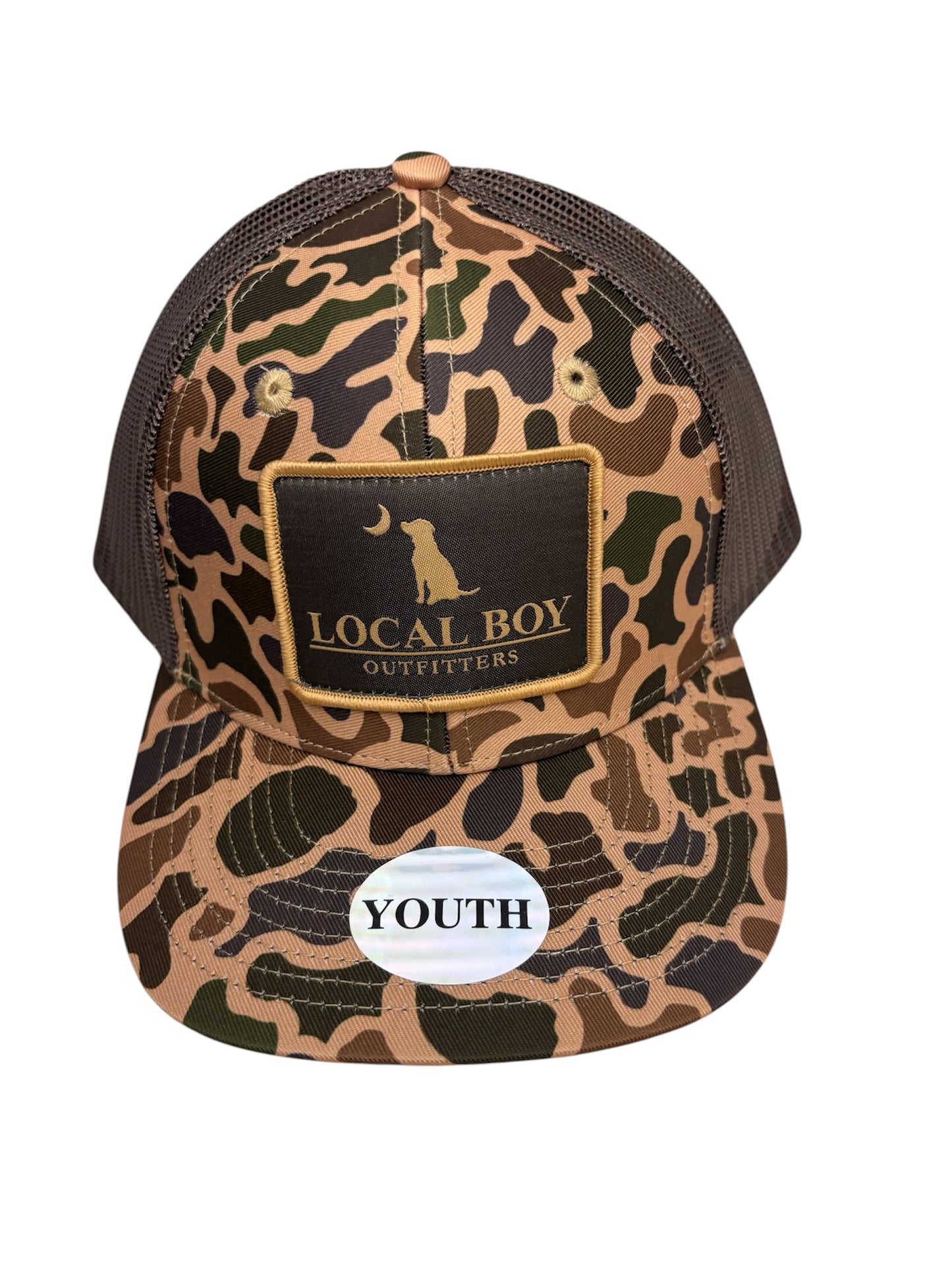 Local Boy Youth Pocket Patch Trucker Hat - Old School Camo