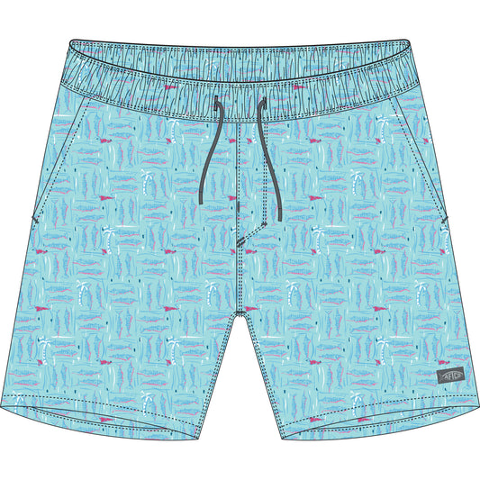 Aftco Youth Strike Swim Shorts - Shoreline Blue