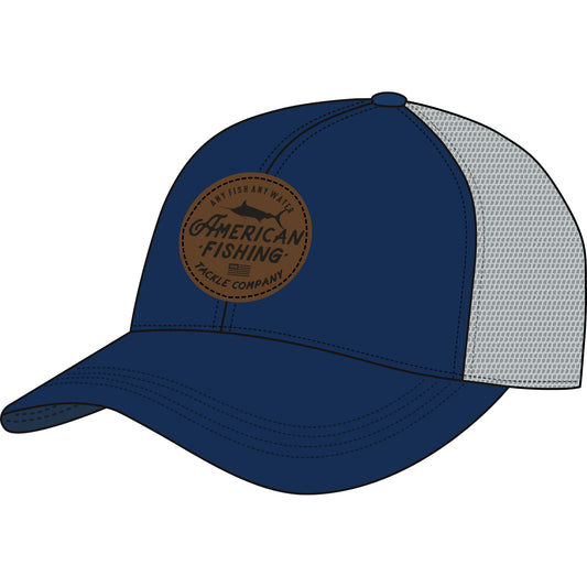 Aftco Youth Lemonade LTHR Trucker Hat - Navy