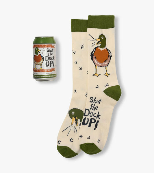 Men's Shut The Duck Up Beer Can Socks