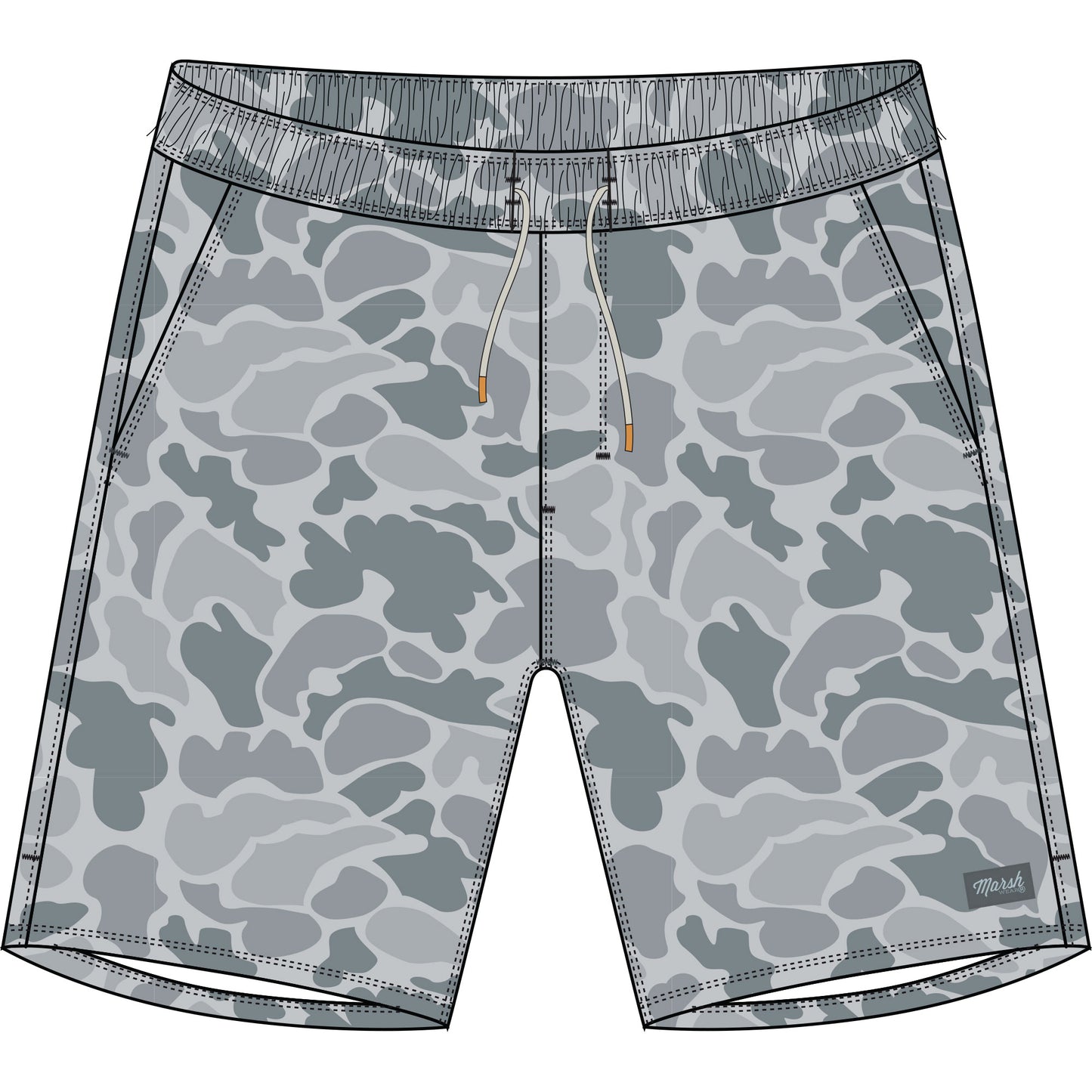 Marsh Wear Youth Fulton Hagood Volley Shorts - Gray Mallard Camo