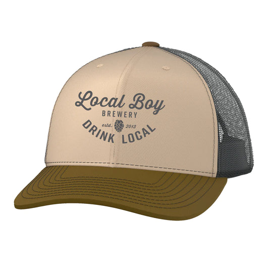 Local Boy Brewery Hat - Beige/Charcoal/Gold