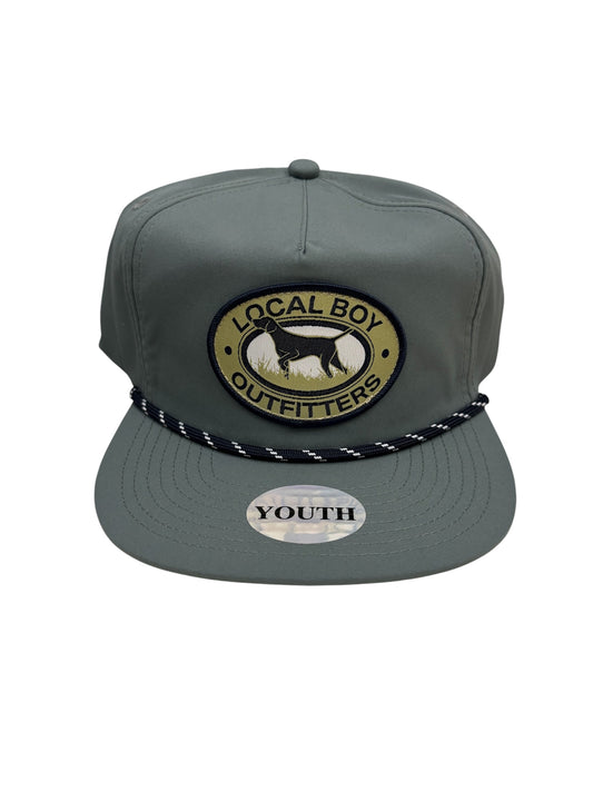 Local Boy Youth Pointer Patch Rope Hat - Warm Gray