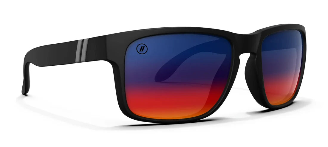 Blenders Eyewear City Drifter Polarized - Matte Black/Red Blue Rainbow