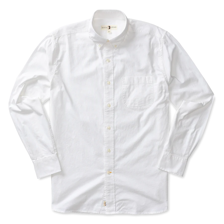 Duck Head Cotton Oxford Sport Shirt Morris Solid -White