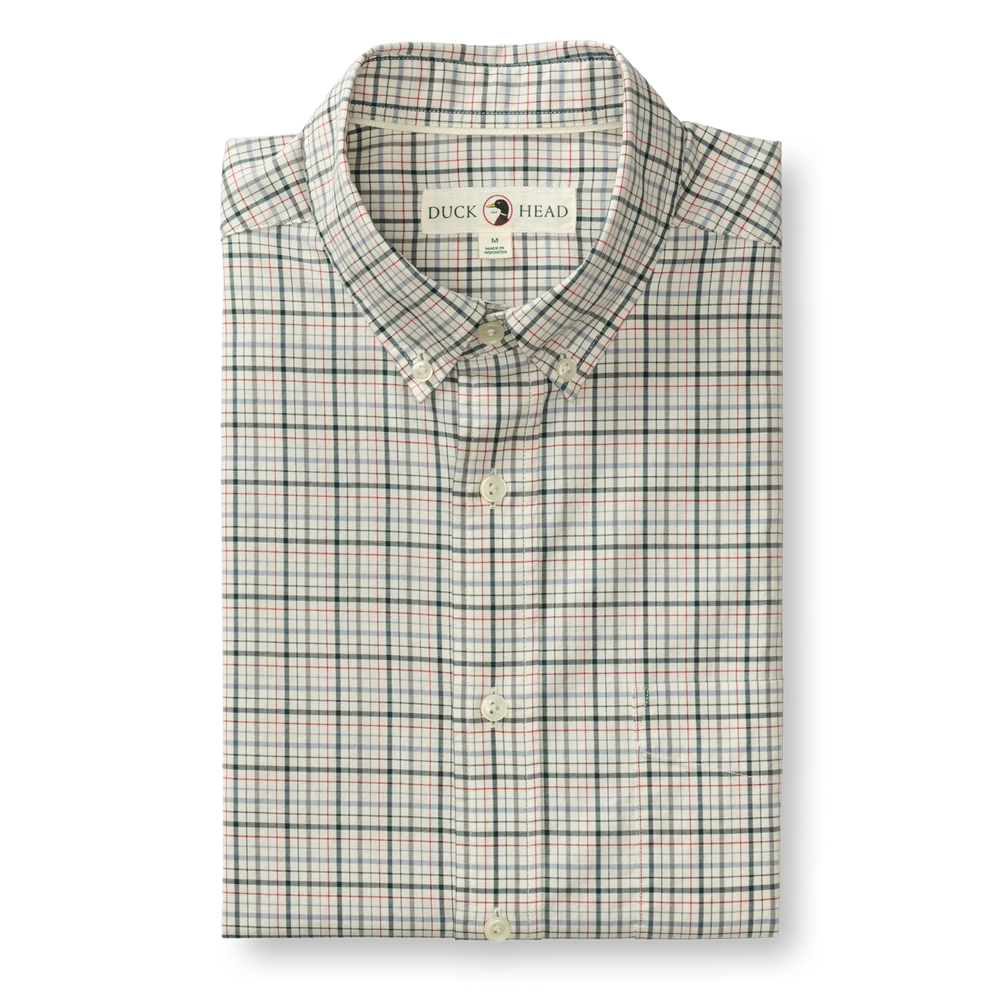 Duck Head Cotton Twill Sport Shirt Cooper Plaid - Emerald Green