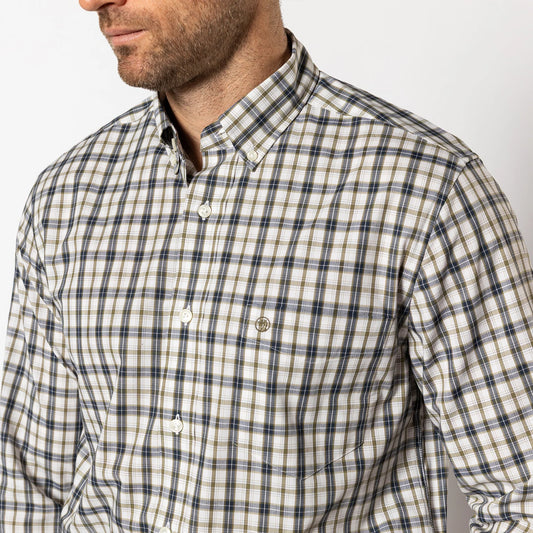 Duck Head Performance Poplin Sport Shirt Joplin Plaid Navy