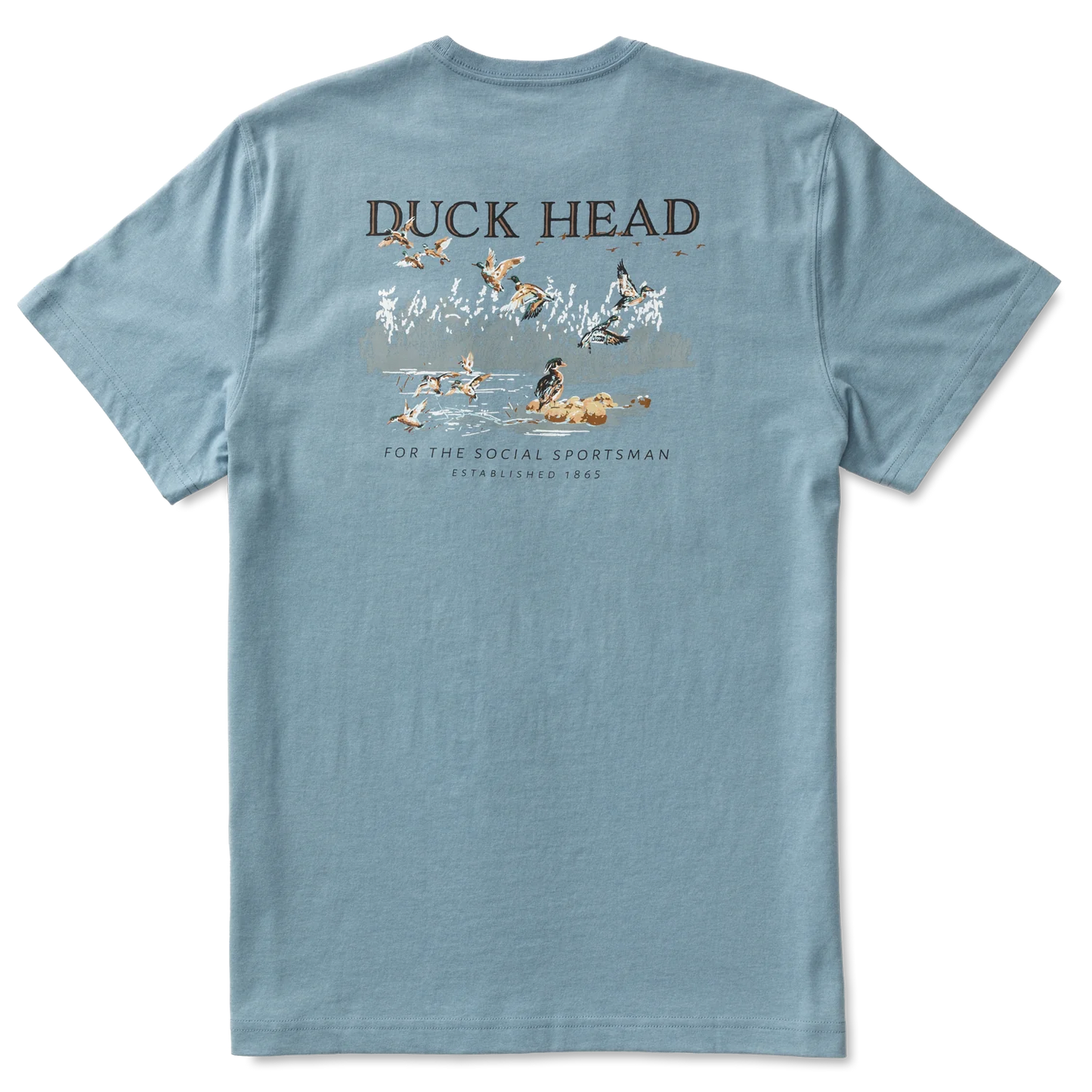Duck Head Flyover Club SS Tee- Faded Denim Heather