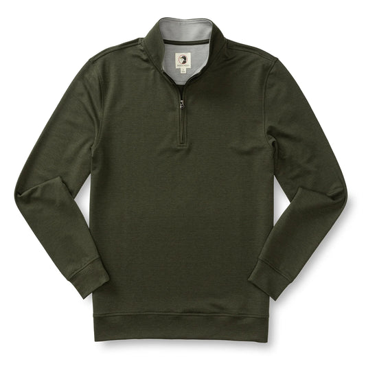 Duck Head Dunmore Performance 1/4 Zip Pullover - Deep Olive