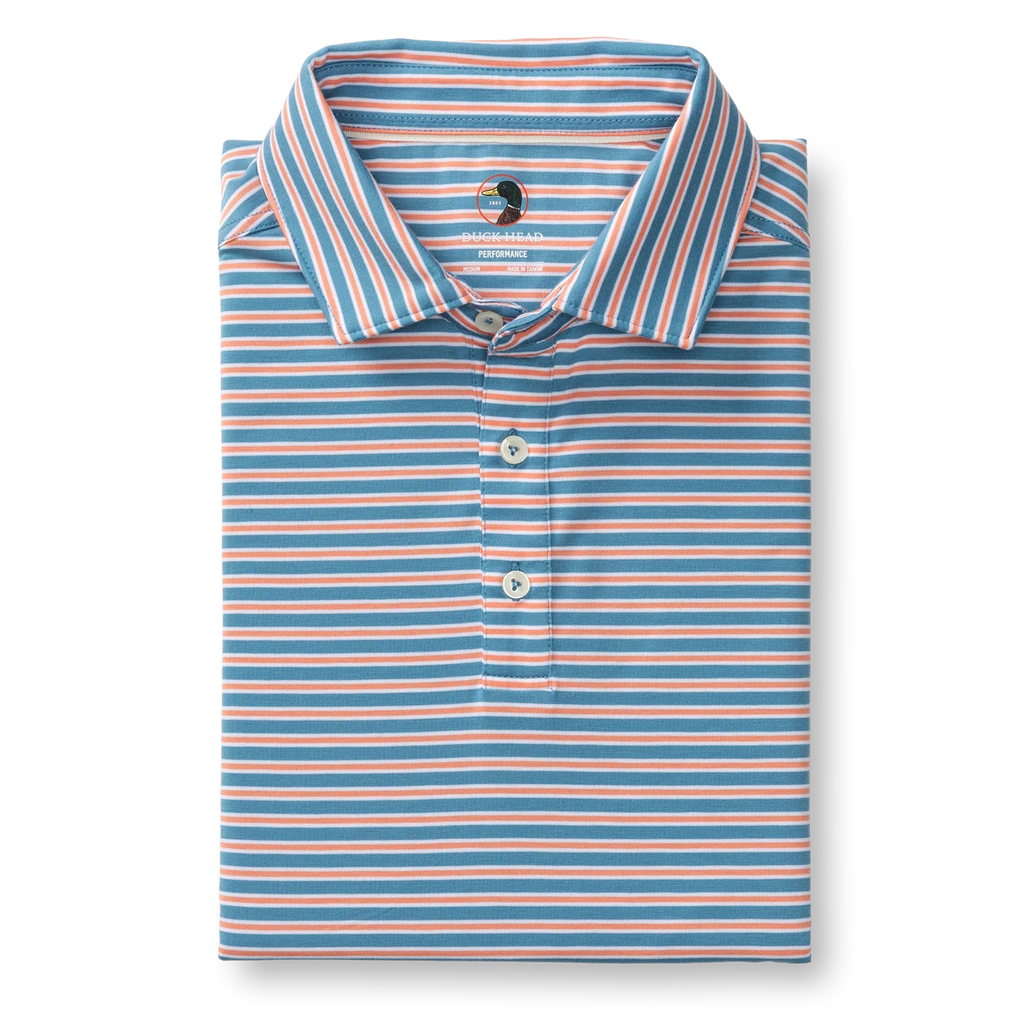 Duck Head Summerford Performance Jersey Polo Pierce Stripe - Sunwashed blue