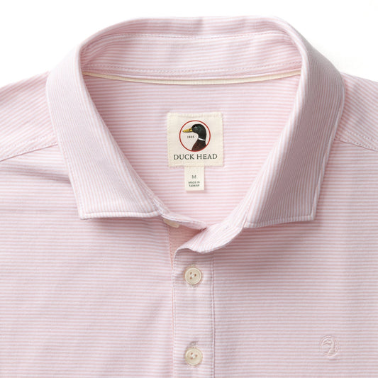 Duck Head Hanover Pima Cotton Jersey Polo - Pale Pink