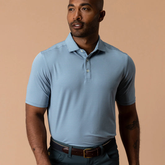 Duck Head Long Drive Performance Polo - Windblown Sky