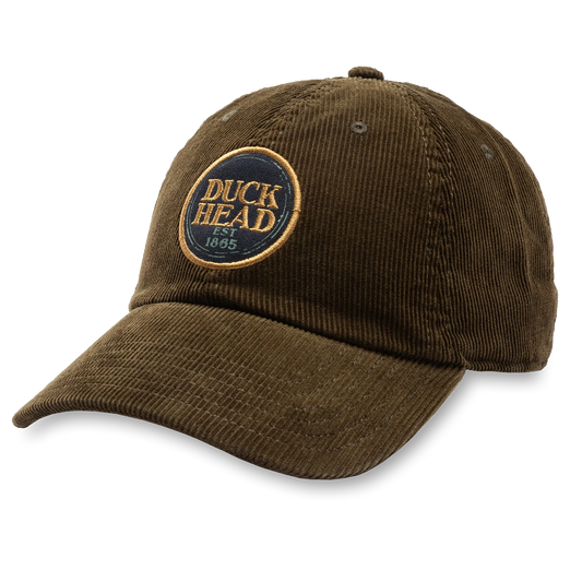 Duck Head Corduroy Hat with Canvas Patch- Dark Olive