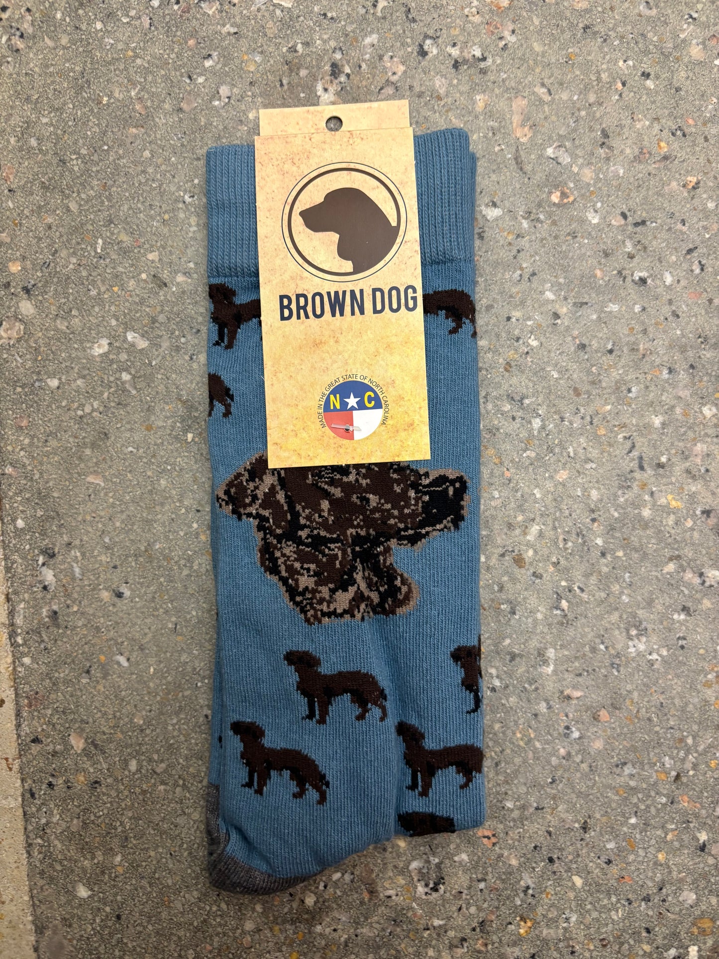 Brown Dog Labrador Socks - Bluestone