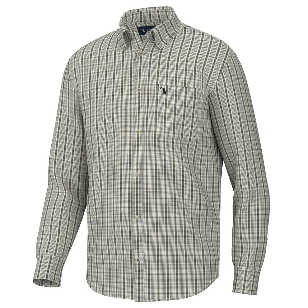 Local Boy Youth Stamps Dress Shirt - Light Beige/Olive/Green